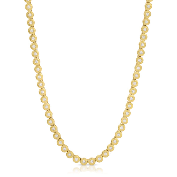 Octavia Elizabeth Diamond Blossom Tennis Necklace