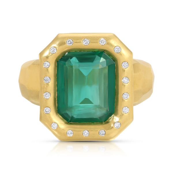 octavia elizabeth Diamond Mirage Ring - Emerald