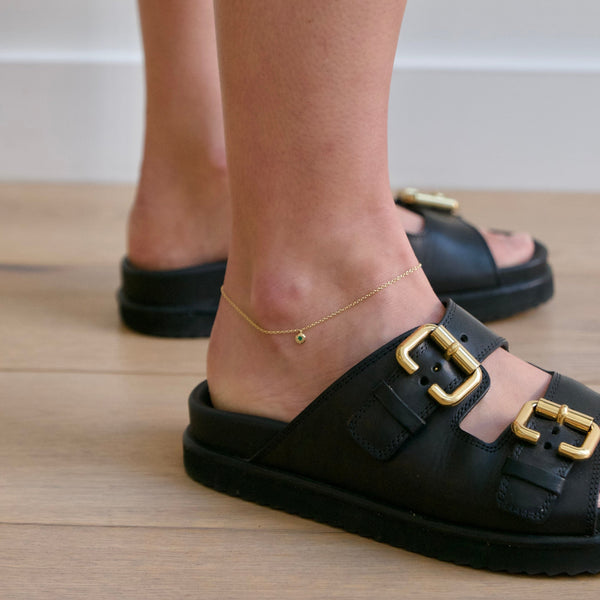 Octavia Elizabeth Emerald Nesting Gem Anklet