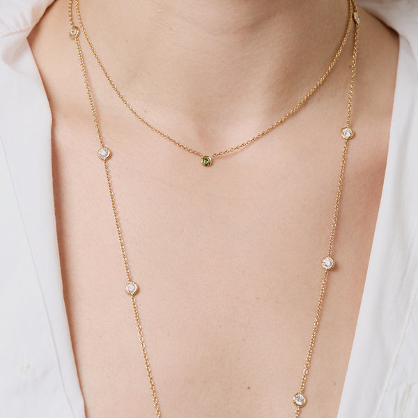 Octavia Elizabeth Emerald Nesting Gem Necklace