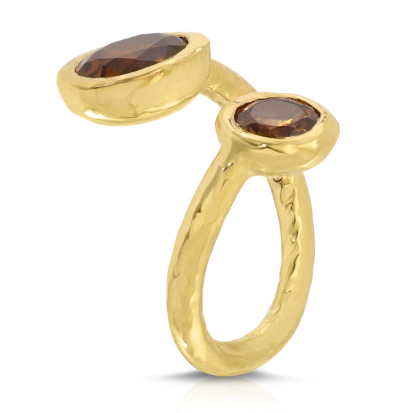 Octavia Elizabeth Garnet And Zircon Moi & Toi Ring