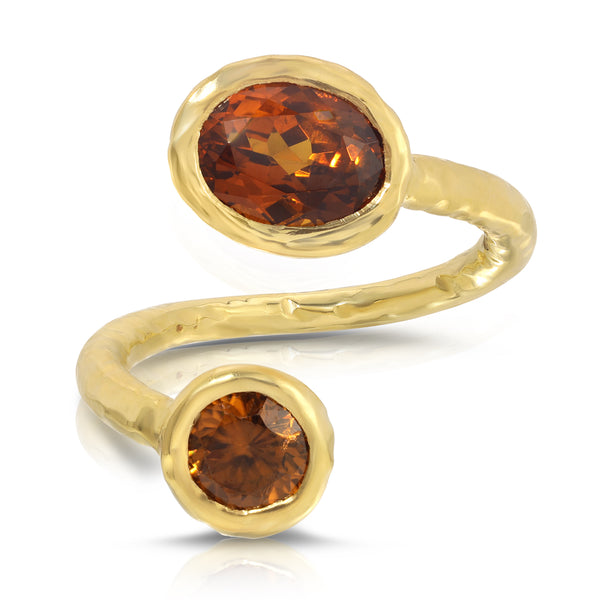 octavia elizabeth Garnet and Zircon Moi & Toi Ring