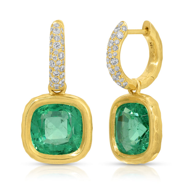 octavia elizabeth Gemmed Hug Earrings - Emerald