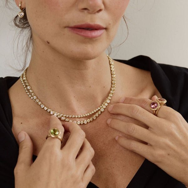 Octavia Elizabeth Gemmed Tennis Necklace
