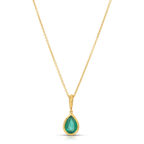 Octavia Elizabeth Hidden Gem Pendant - Emerald Pear