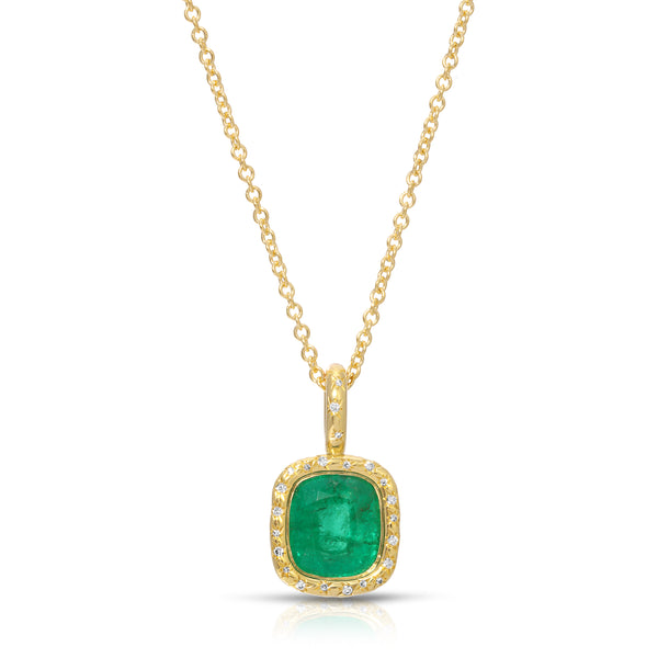 octavia elizabeth Imogen Emerald Cushion Pendant