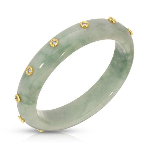 Octavia Elizabeth Jade And Diamond Bangle Bracelet
