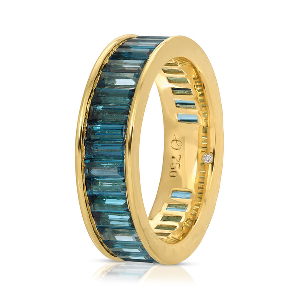 Octavia Elizabeth Men's Eternity Ring - Blue Topaz