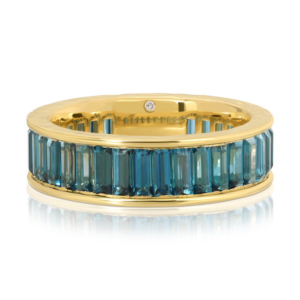 octavia elizabeth Men's Eternity Ring - Blue Topaz