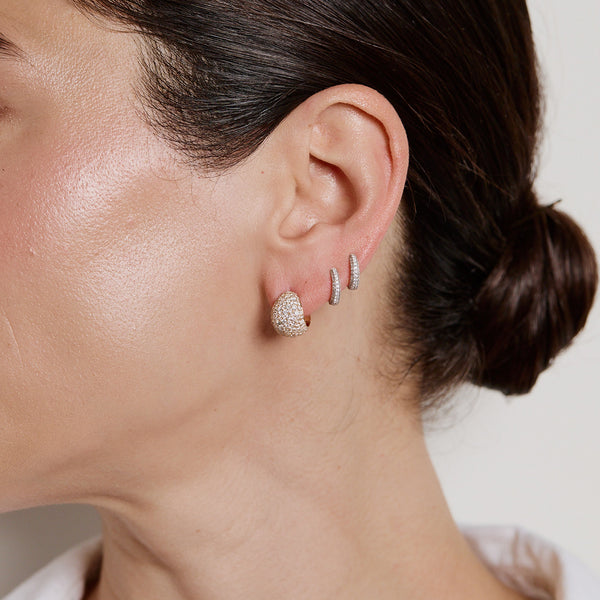 Octavia Elizabeth Micro Diamond Icon Poppy Hoops