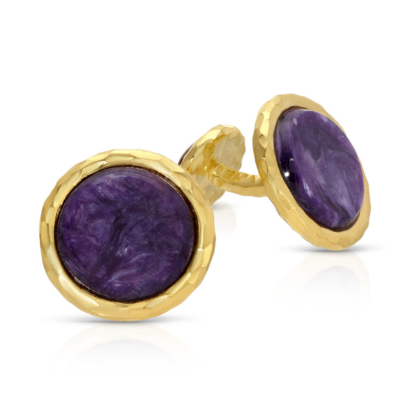 octavia elizabeth Nesting Gem Cuff Links - Charoite