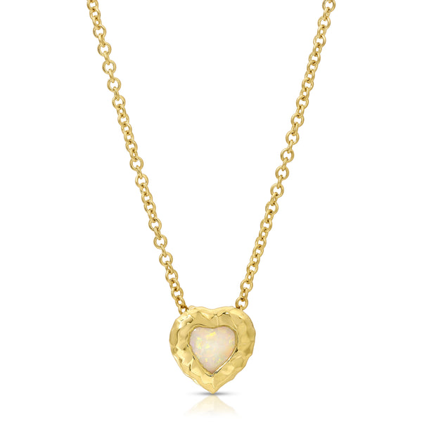 octavia elizabeth Opal Heart Necklace - Micro