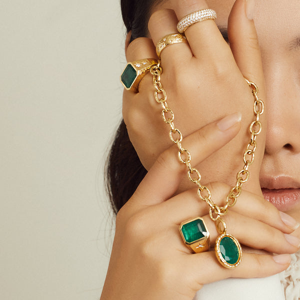 Octavia Elizabeth Oval Emerald Imogen Pendant