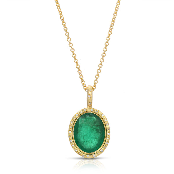 octavia elizabeth Oval Emerald Imogen Pendant