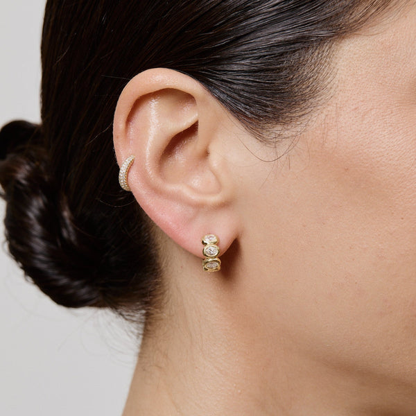 Octavia Elizabeth Oval Nesting Gem Huggy Hoops