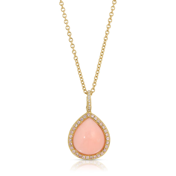 octavia elizabeth Pear Shaped Pink Opal Necklace