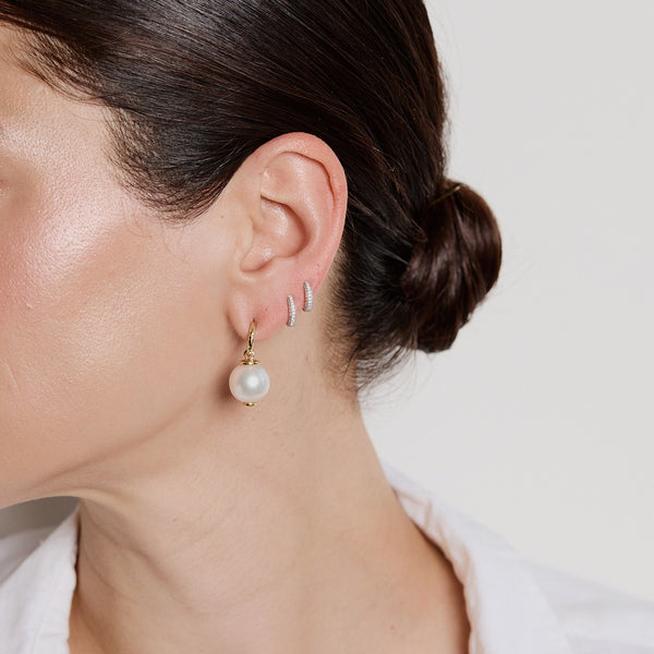 Octavia Elizabeth Pearl Drops With Diamonds