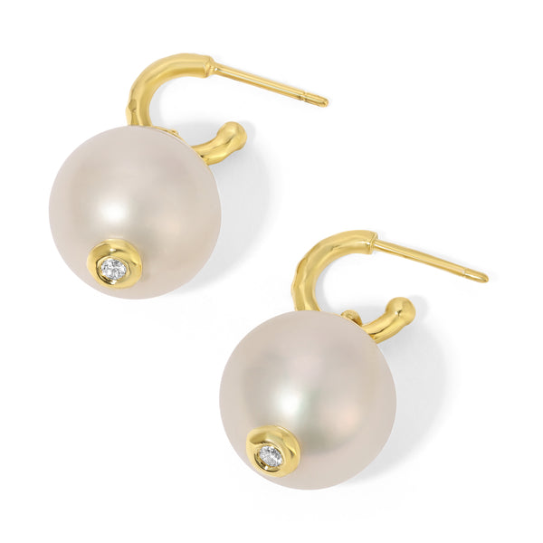 Octavia Elizabeth Pearl Drops With Diamonds