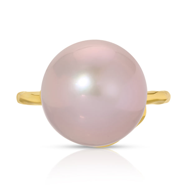 Octavia Elizabeth Pink Pearl Orb & Diamond Ring