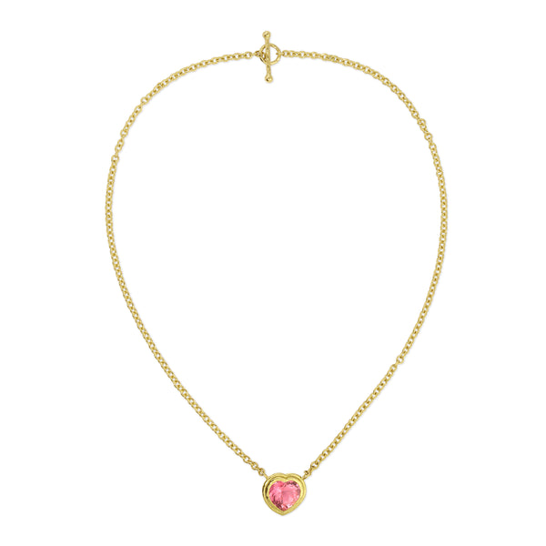 Octavia Elizabeth Pink Tourmaline Heart Necklace