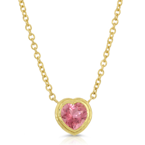 octavia elizabeth Pink Tourmaline Heart Necklace