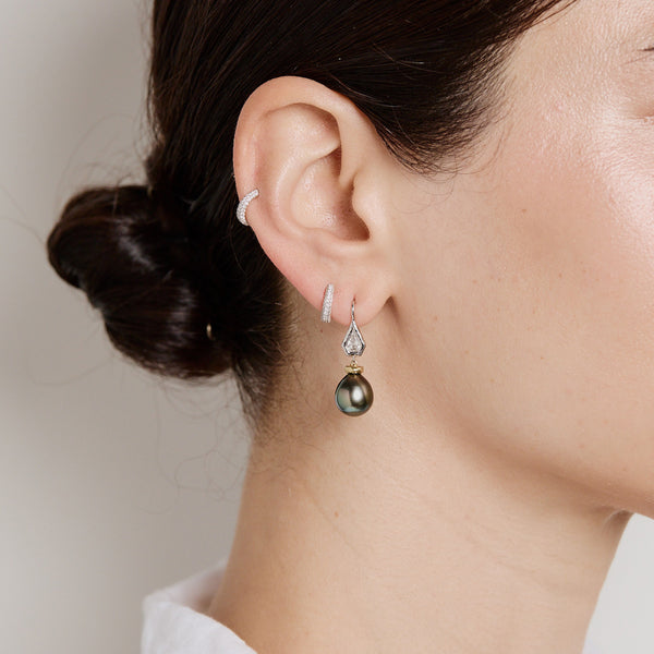 Octavia Elizabeth Tahitian Noir Pearl Earrings