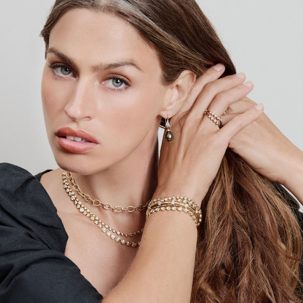 Octavia Elizabeth Tahitian Noir Pearl Earrings