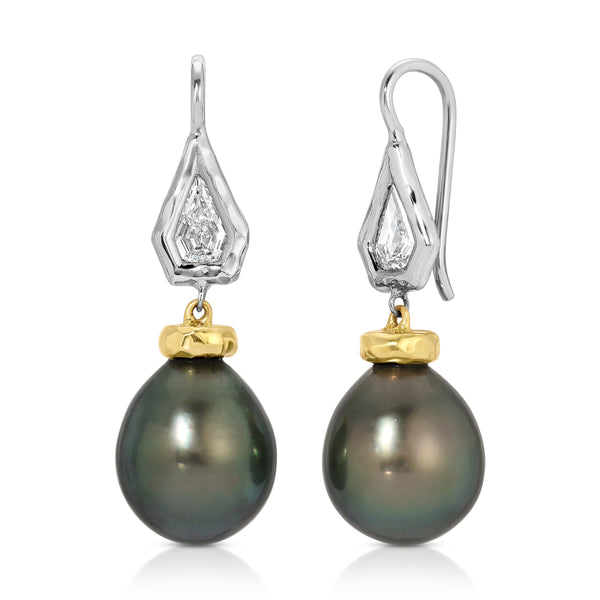 octavia elizabeth Tahitian Noir Pearl Earrings
