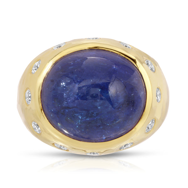 octavia elizabeth Tanzanite CabochonBlossom Ring