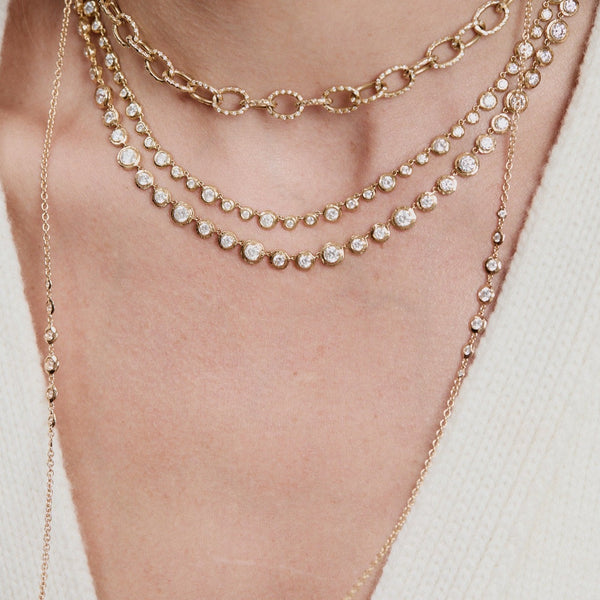 Octavia Elizabeth Three Stop Nesting Gem Necklace