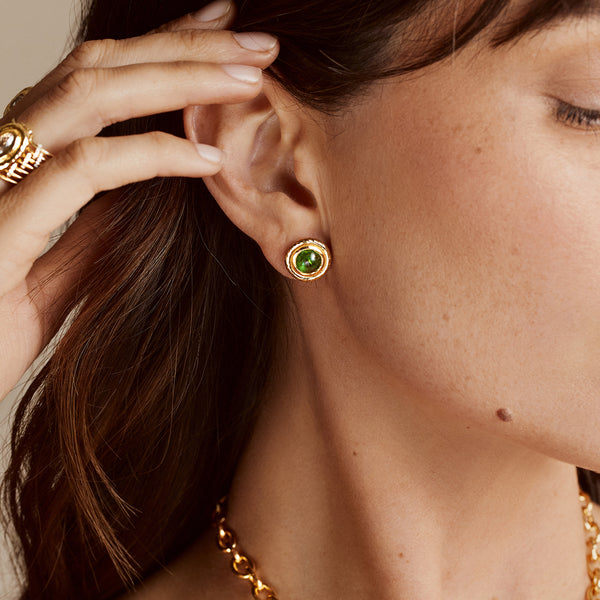 Octavia Elizabeth Tsavorite Palm Studs