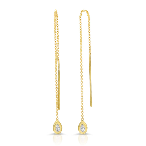 octavia elizabeth Pear DiamondNesting Gem Drop Earrings