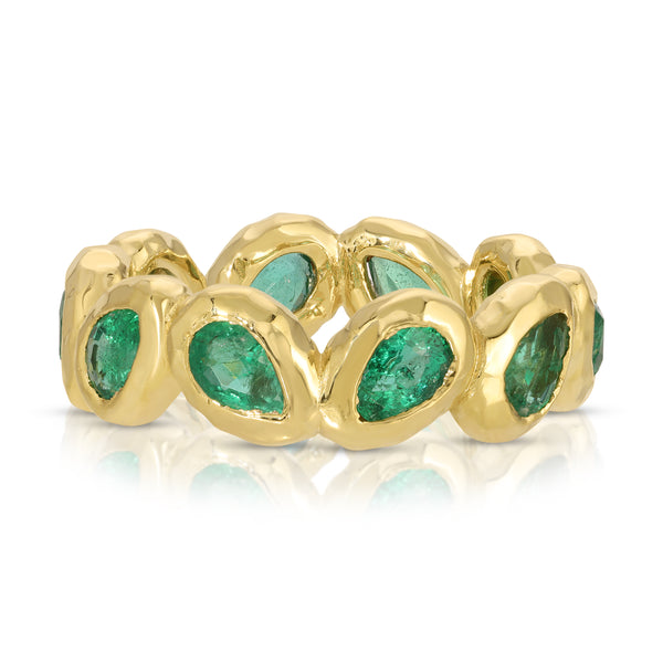 octavia elizabeth Pear Shaped Emerald Nesting Gem Eternity Band