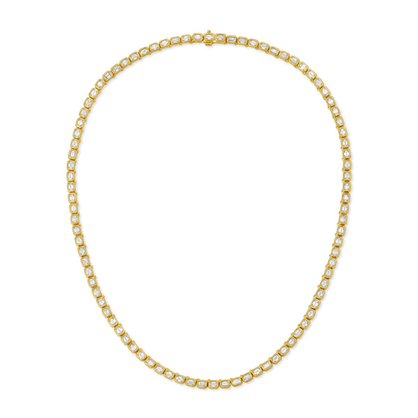 Octavia Elizabeth Petite Diamond Nesting Gem Tennis Necklace - Emerald Cut
