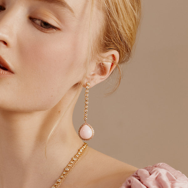 Octavia Elizabeth Pink Opal Nesting Gem Drop Earrings