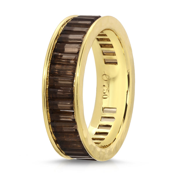 Octavia Elizabeth Smokey Quartz Men's Eternity Ring