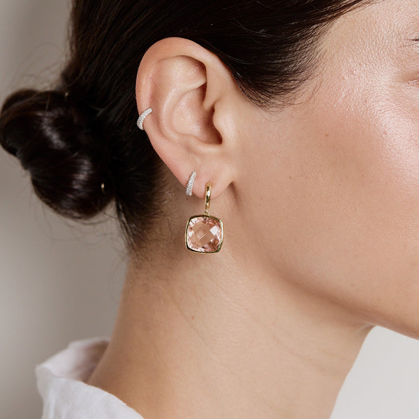 Octavia Elizabeth Sugar Loaf Morganite Serenity Hoops