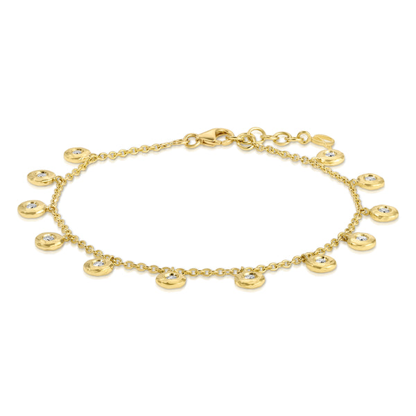 Octavia Elizabeth Twelve Diamond Nesting Gem Anklet