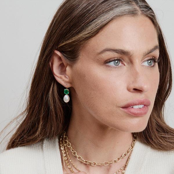 Octavia Elizabeth Vine And Freshwater Pearl Earrings