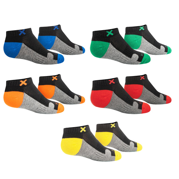 Odd Sox 3 Block Multi-Color Big Kids Ankle Socks (5 Pack)