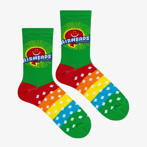 Odd Sox Airheads Xtreme Rainbow Green Women's Crew Socks