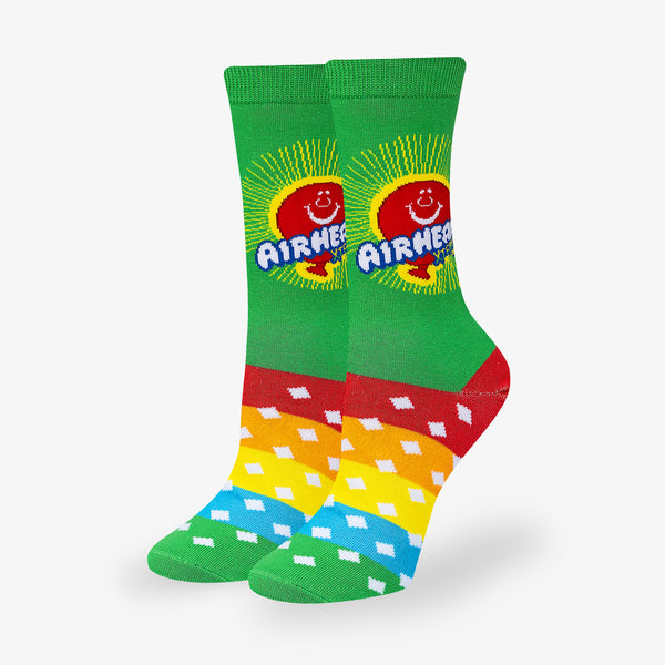 odd sox Airheads Xtreme Rainbow Green Women's Crew Socks