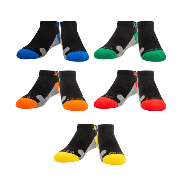 Odd Sox Basix Everyday Little Kids Ankle Socks (5 Pack)