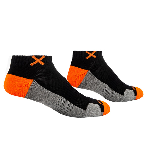 Odd Sox Basix Men Ankle 3-Block Staple Orange Black Heather