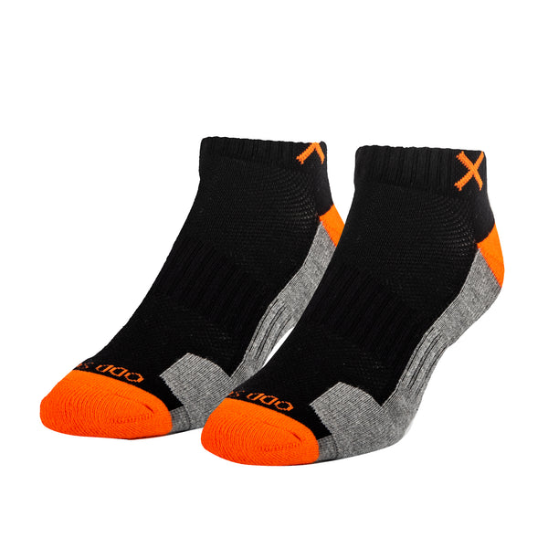 odd sox Basix Men Ankle 3-Block Staple Orange Black Heather