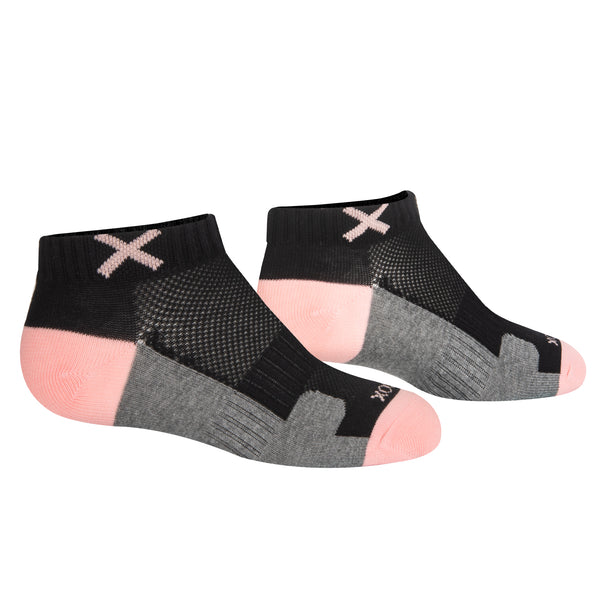 Odd Sox Basix Women Ankle 3 Block Pastel Black Pink Heather