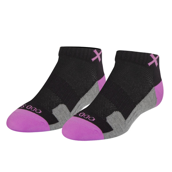 odd sox Basix Women Ankle 3 Block Pastel Black Purple Heather