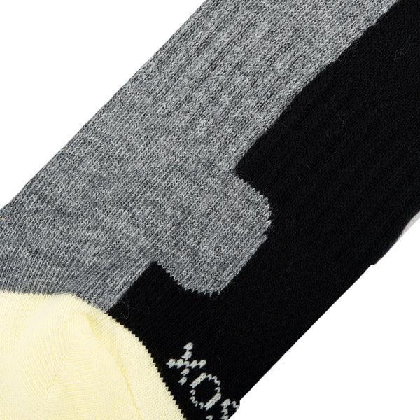 Odd Sox Basix Women Ankle 3 Block Pastel Black Yellow Heather