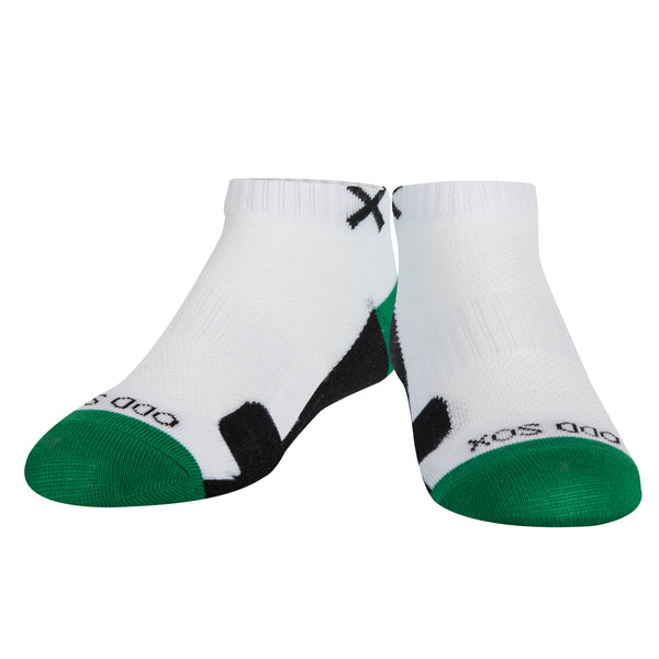 Odd Sox Basix Women Ankle 3 Block Staple Green White Black