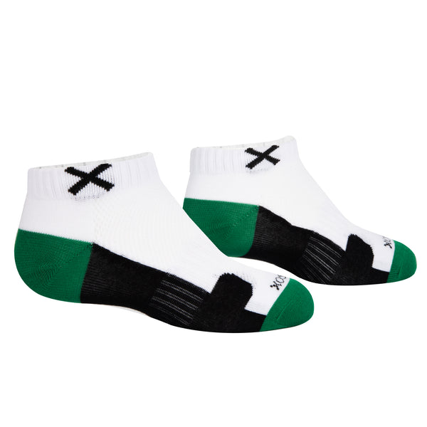 Odd Sox Basix Women Ankle 3 Block Staple Green White Black
